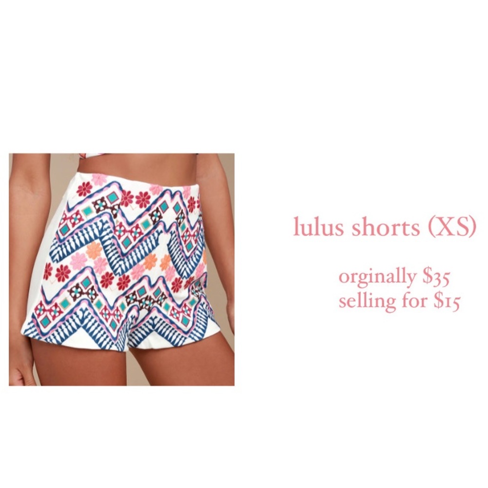 Rhythm is Gonna Get You Embroidered White Shorts